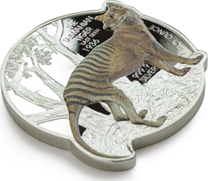 Solomon Islands 2021 $2 Tasmanian Tiger 1 oz .999 Colourised Silver Proof Coin