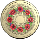 Australia 2025 $2 Remembrance WWII 80th Anniversary Poppy Wreath C Mintmark Coloured Uncirculated Coin on Card