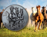 Mongolia 2022 1000 Togrog STALLION Growing Up 2 Oz Silver Coin