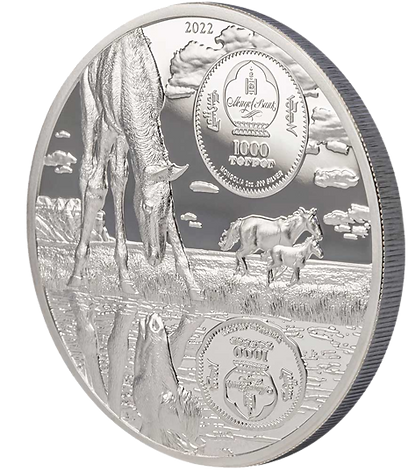 Mongolia 2022 1000 Togrog STALLION Growing Up 2 Oz Silver Coin