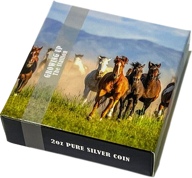 Mongolia 2022 1000 Togrog STALLION Growing Up 2 Oz Silver Coin