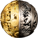 Samoa 2024 SUN AND MOON Filigree Spherical  .999 2 Oz Silver Coin