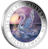 Australia 2024 $1 Swan 1oz .9999 Silver Coloured Coin Perth Mint
