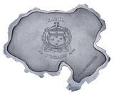 Metallic coin with Samoa design on a white background
