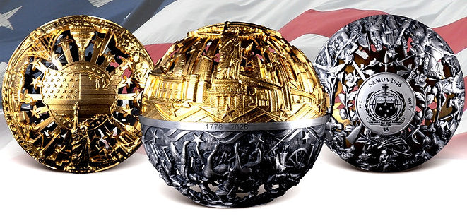Three decorative spheres with intricate designs on a white background