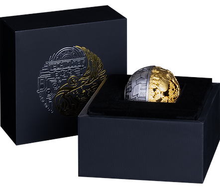 Samoa 2026 $5 REVOLUTION and FREEDOM 2 Oz .999 Antiqued Silver Filigree Spherical Coin in protective black box