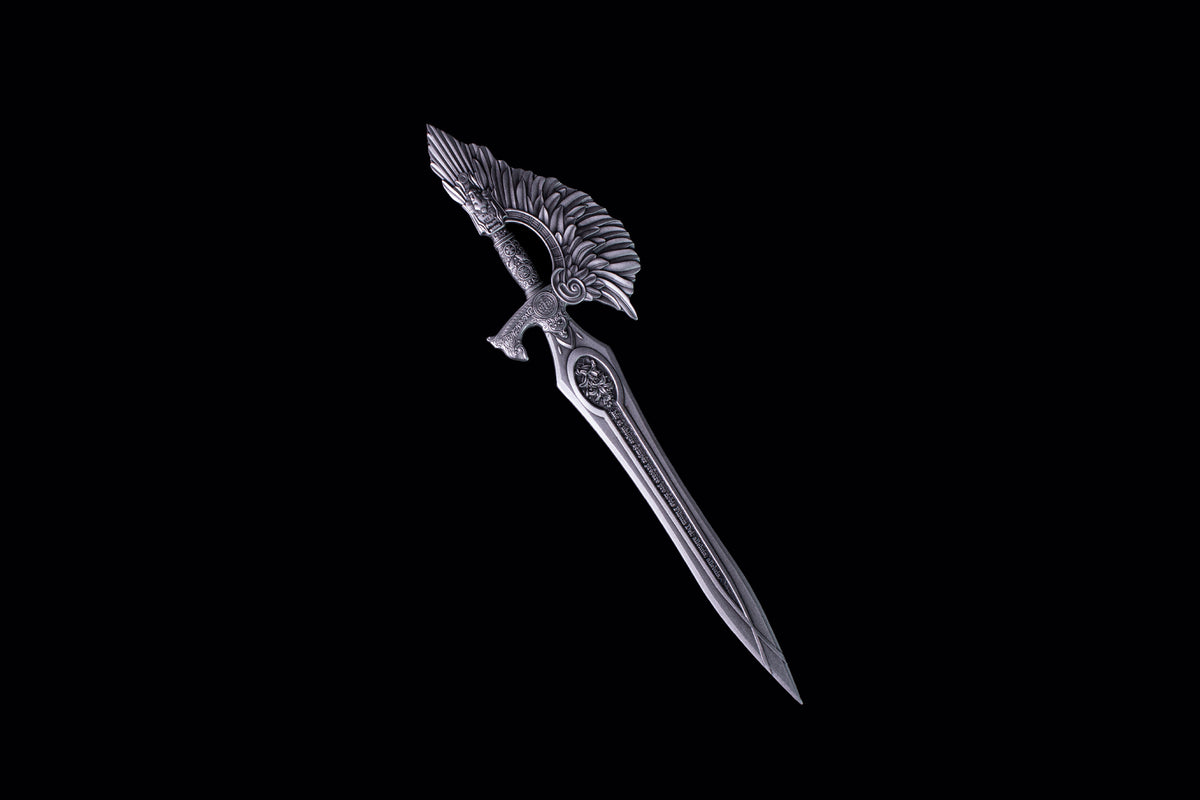 KOMSCO South Korea 2024 SWORD OF SAINT GABRIEL (Single handed Sword) - Angel Sword 2.5 oz Antique Silver Stacker