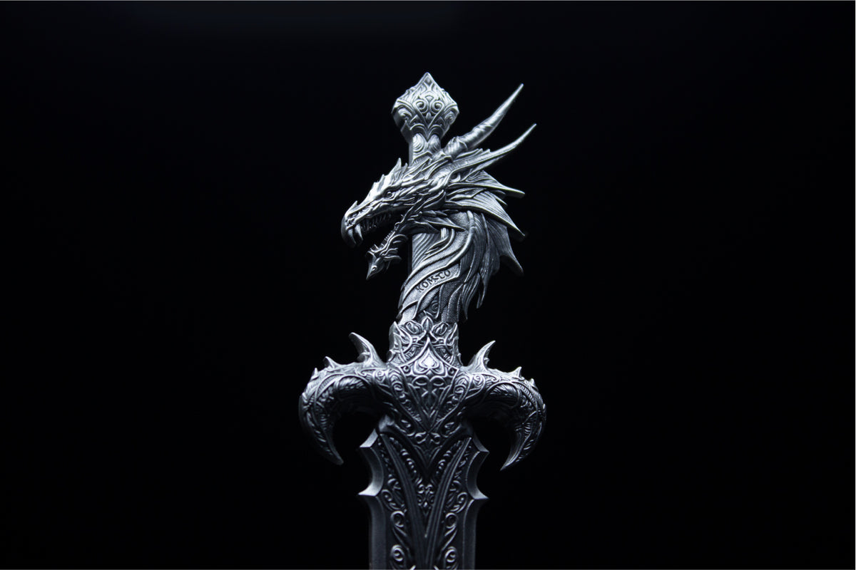 KOMSCO South Korea 2024 The Sword of Chiwoo 2.5 oz .999 Silver Antiqued Shaped Coin