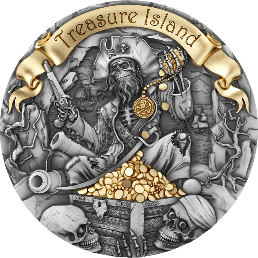 Cameroon 2024 2000 Francs CFA TREASURE ISLAND 2oz .999 Silver