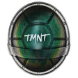 Circular object with green center and metallic rim, featuring 'TMNT' text.