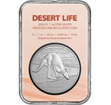Australia Kangaroo 2024 $1 1oz Silver Frosted Uncirculated Coin