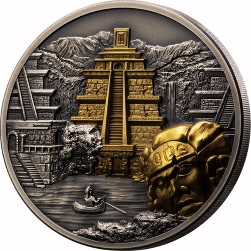 Cook Islands 2022 $20 El Dorado  Epic Places 3 Oz Gilded Antique Silver Coin 777 Made