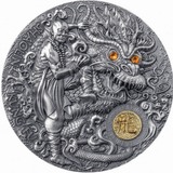 Niue 2023 $5 Shaolin Dragon Kung Fu Martial Art Styles 2 Oz Antique Silver Coin 500 Made