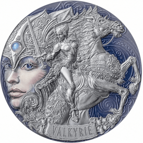 Cameroon 2023 2000 Francs CFA Valkyrie Femina Bellator 2 Oz Silver Coin 500 Made