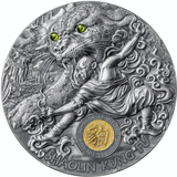 Niue 2023 $5 Shaolin Leopard Kung Fu Martial Art Styles Swarovski Crystal 2 Oz Antique Silver Coin