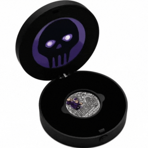 Tuvalu 2023 $2 The Phantom - The Ghost Who Walks 2oz .9999 Silver Antiqued Coin Case