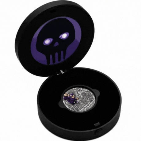 Tuvalu 2023 $2 The Phantom - The Ghost Who Walks 2oz .9999 Silver Antiqued Coin Case