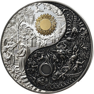 Cameroon 2026 3000 Francs CFA  VERSUS - HEAVEN & HELL 3oz Gold Plated .999 Silver Reverse