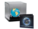 Barbados 2024 $5 BLUE MARBLE Planet Earth HUGE 5 Oz .999 Coloured Antique Silver Coin Glow in the Dark