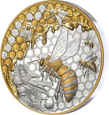 Niue 2025 $10 Honey Bee  5oz .999 Selectively Gold Plated Silver Proof