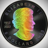 Canada 2023 $5 Maple Leaf Rainbow Holo Limited Edition 1 Oz 999.9 Silver Coin