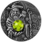 Cameroon 2023 2000 Francs CFA Wizard 2 oz .999 Antique Silver High Relief Fluorescent Silver Coin