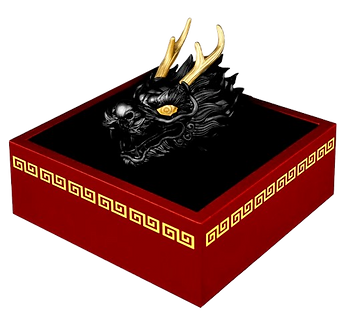 Samoa 2024 $5 3D Dragon Head Black Ruthenium & Gold Enhanced 3oz Silver Coin