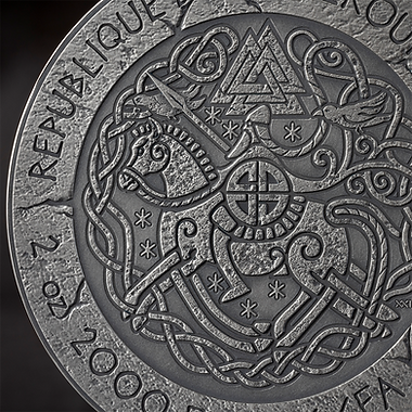Cameroon 2025  2000 Francs CFA HARALD FAIRHAIR The Way to Valhalla 2 oz .999 Antique Silver