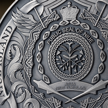 Niue Island 2024 $10 St Michael Patron Saint of Kyiv 5oz Antique Silver Coloured