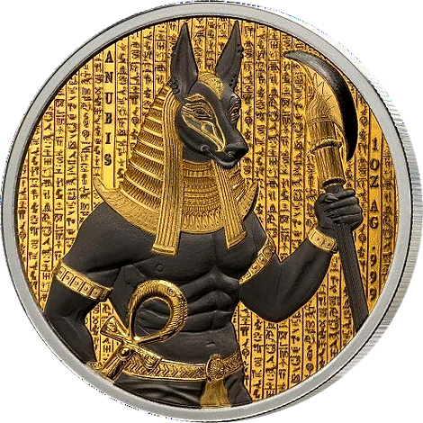 Benin 2024 1000 Francs  ANUBIS Golden Darkness of Egypt 1 Oz .999 Silver Coin