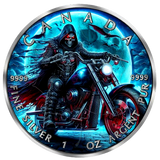 Canada 2024 $5 NIGHT RIDER Silver Coin  1 Oz .9999 Coloured from the Dark Riders Series
