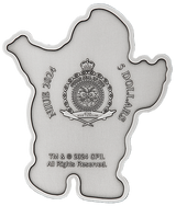 Niue 2024 $5 Ghostbusters™ Stay Puft Marshmallow Man Shaped 2oz .999 Silver Antiqued Coloured Coin