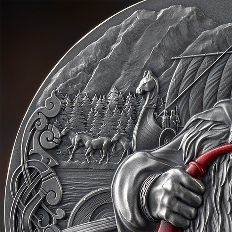 Cameroon 2024 2000 Francs CFA Leif Eriksson  - The Way to Valhalla - 2oz .999 Silver Coin