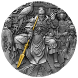 Niue 2023 $5 TAIZONG OF TANG Legends of the Great Chinese Emperors 2 Oz .999 Antiqued Silver Gilded