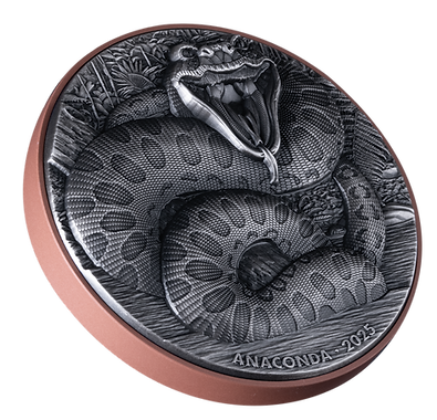Vanuatu 2025 10 Vatu Anaconda Double .999 10g Silver 145g Cu Giant Dinosaurs Coin