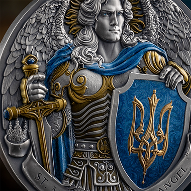 Niue Island 2024 $10 St Michael Patron Saint of Kyiv 5oz Antique Silver Coloured