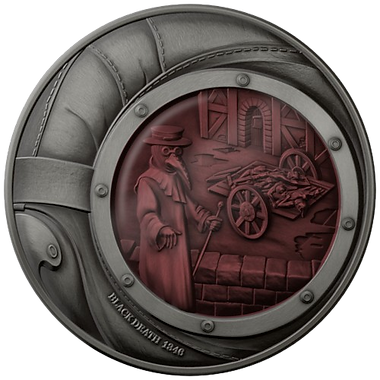 Niue 2024 $5 (Bubonic Plague) BLACK DEATH - HUMAN TRAGEDIES 2 oz .999 Silver
