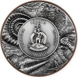 Vanuatu  2024 10 Vatu MEGALODON Double Silver Giant Dinosaurs Coin Copper Core