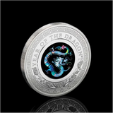 Australia 2024 $1 Lunar Year of the Dragonr Opal 1oz 99.99% Silver Proof Coin Perth Mint