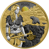 Germania Mint 2024 5 Mark Valkyries Solveig Valhalla 1 oz .9999 Silver Black and Gold