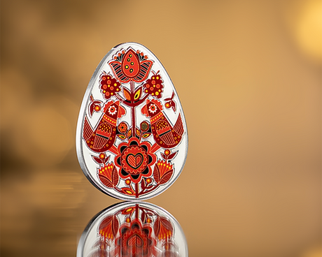PRE-ORDER Ghana 2025 5 Cedis Svitanok Ukrainian Pysanka 1 oz Proof-like .999 Silver Coin