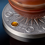 Ghana 2024 10 Cedis MARS Solar System 2 oz Antique Silver Coin Stand & Removable Carnelian  Planet Mars