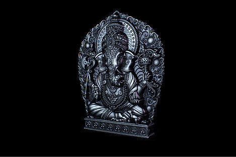 KOMSCO South Korea 2024 Ganesha 1 Kg Kilo .999 Silver Antiqued  Reverse