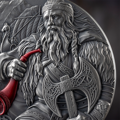 Cameroon 2024 2000 Francs CFA Leif Eriksson  - The Way to Valhalla - 2oz .999 Silver Coin
