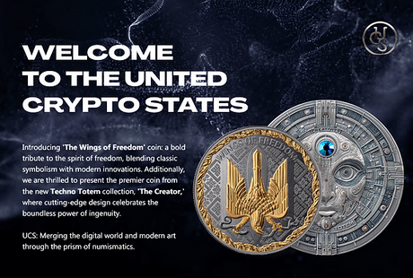 United Crypto States 2025 1000 Satoshi The Wings of Freedom Ukraine 1 oz Proof Silver Coin