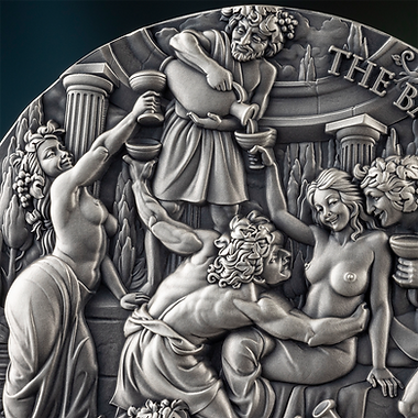 Cameroon 2025 5000 Francs CFA THE BACCHANALIA Celestial Beauty 5oz .999 Antique finish Silver Coin