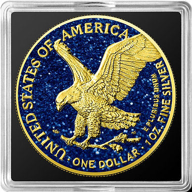 United States of America USA 2024 $1 SAPPHIRE EAGLE Precious Gemstones 1 Oz Silver Coin