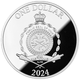 Niue 2024 $1 TREE OF LUCK Blue Moon Colour 1 oz .999 Silver Proof