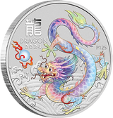 Australia Lunar Series III 2024 $1 Year of the White Dragon 1oz .9999 Silver in Card ANDA Edition Perth Mint