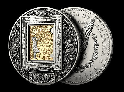 Roman Booteen's Banksy Authorized Replica  1/10oz .999 Gold Original Silver Morgan Dollar